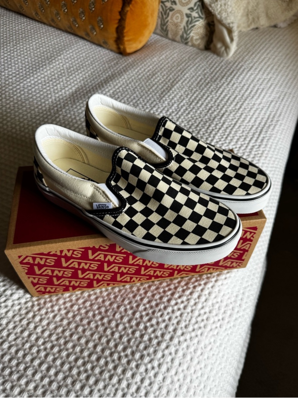 Vans Slip-On Checkerboard Sneakers - Black & White (NEW - IN ORIGINAL PACKAGING)